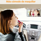 Espejo de maquillaje con luz LED para visera de coche - infografía 4