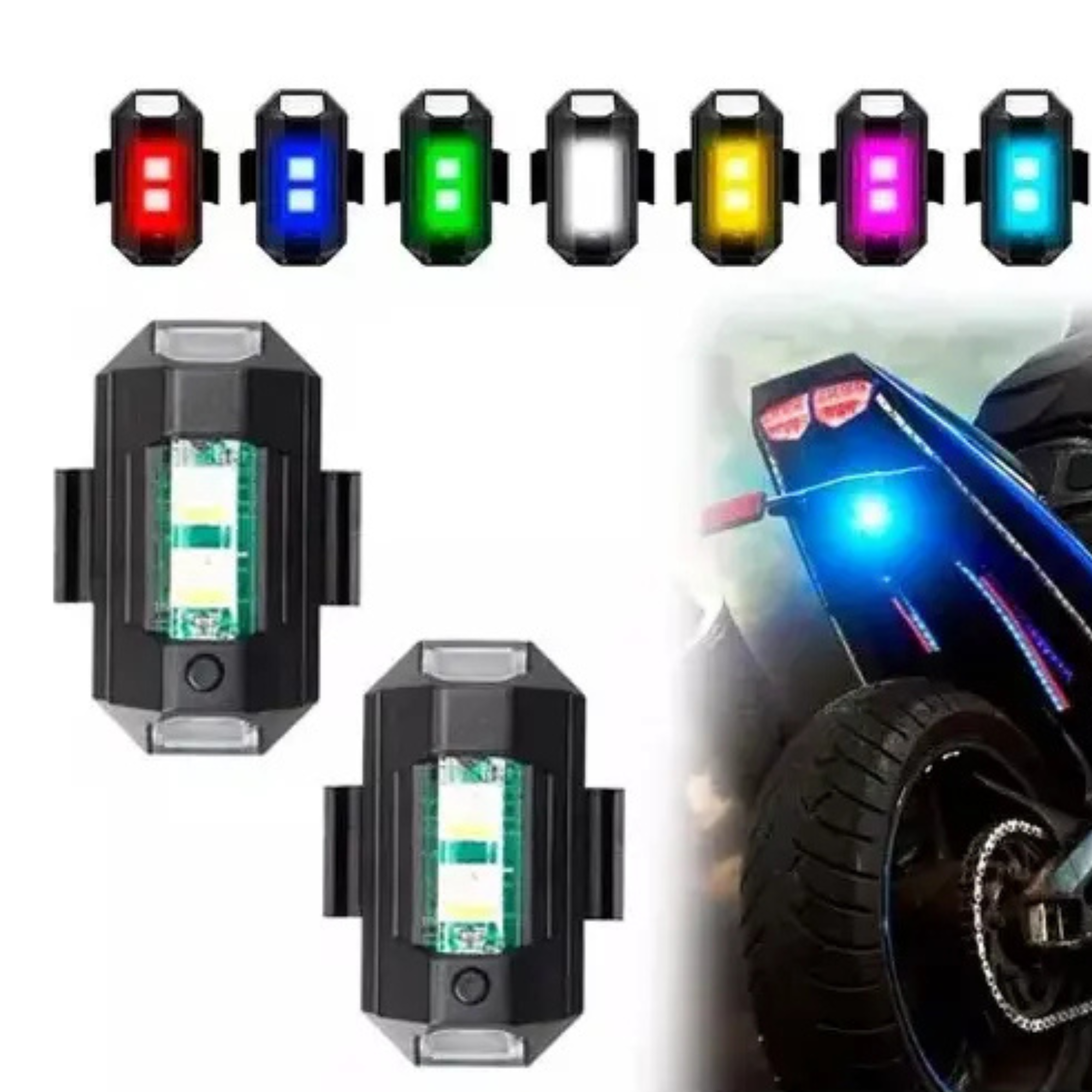 Luz LED estroboscópica 7 colores para vehículos - infografía 6