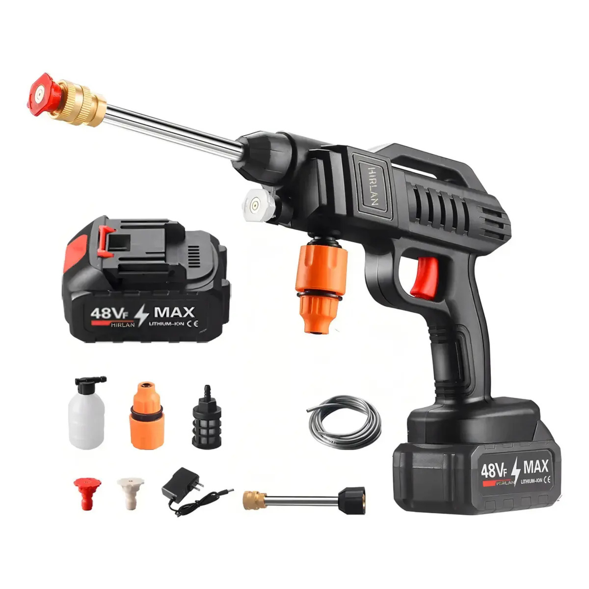 Hidrolavadora pistola de presión inalámbrica con 2 baterías - infografía 1